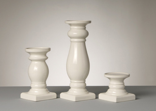 White Ceramic Candle Holders
